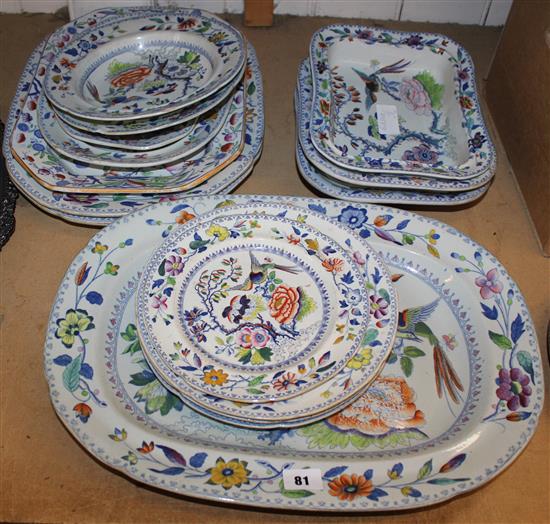 Collection of Davenport and other Ironstone meat dishes, 5 other plates and 3 rectangular dishes (14)